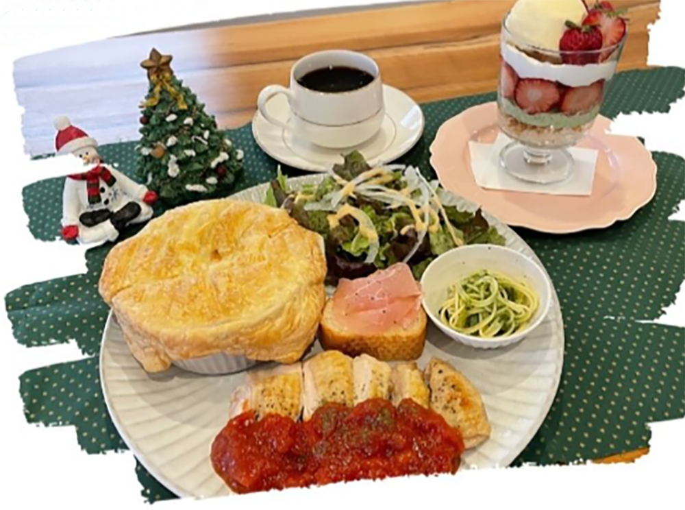 Cafe coco】 期間限定メニュー クリスマスプレートを提供 | あげお